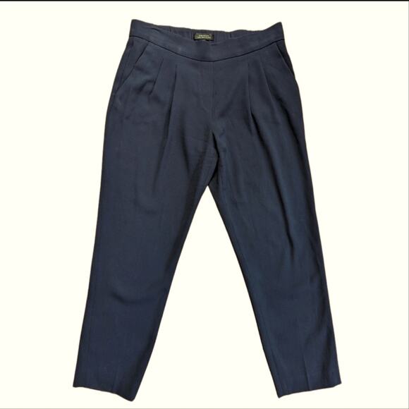 Aritzia Babaton Navy Terado Crepe Cohen Pull On Slim Ankle Pant Size 4 - Picture 1 of 4